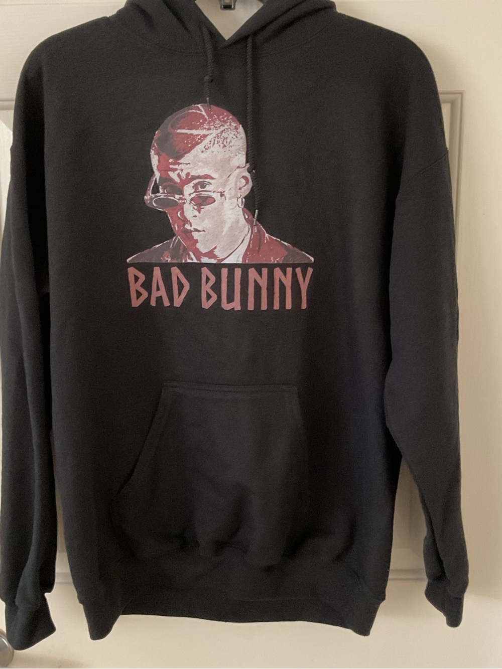 Gildan Black Pullover Hoodie with Pink Graphic - Picture 3 of 6